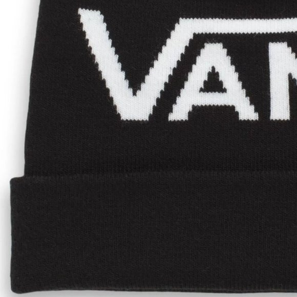 NEW Vans Soft Stretch Rib Knit Breakin Curfew Cuffed Beanie Hat Black One Size - Picture 4 of 6